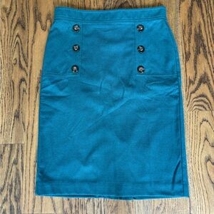 Ann Taylor Teal Button-Front Women's Skirt